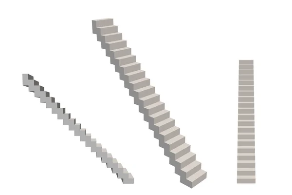 Treppe. Vereinzelt auf weißem Hintergrund. 3D-Vektorillustration. — Stockvektor