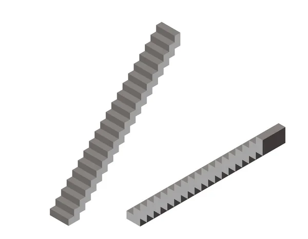 階段だ。白い背景に隔離されている。3Dベクトル図. — ストックベクタ
