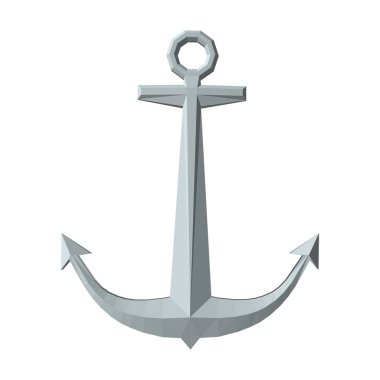 Deniz çapası. Beyaz üzerine izole edilmiş. 3b vektör çizimi.