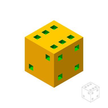 Zar. 3D vektör renkli resimde. 3D izometrik stili. 