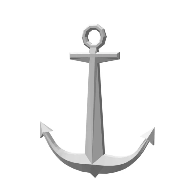 Nautical anchor. Isolated on white. 3D vector illustration. — Stock Vector