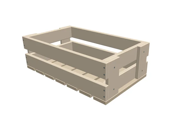 빈 나무 상자. 흰색 배경에 격리. 벡터 일러스트레이터 — 스톡 벡터