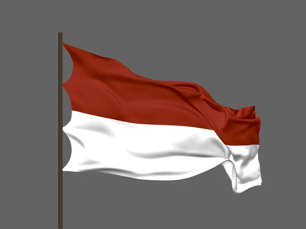 Waving flag of Indonesia. Vector illustration. — Stock Vector