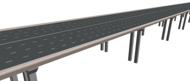 Otoyol destekler üzerinde. 3d Vektör illüstrasyonu.