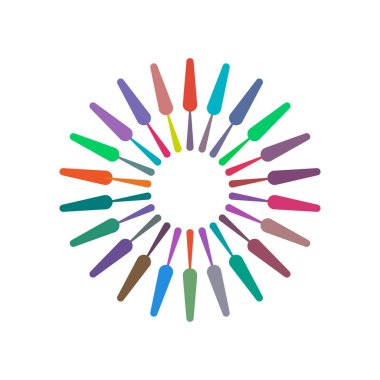 Daire kirişler üzerinden. Beyaz arka plan üzerinde izole. Renkli vektör