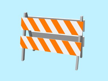 Trafik bariyeri. 3d Vektör illüstrasyonu