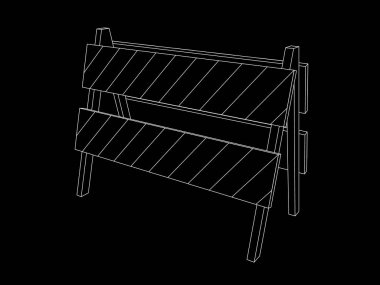 Trafik bariyeri. Vektör anahat çizimi