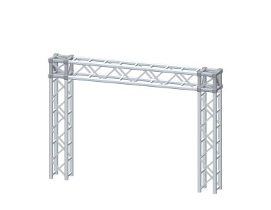 Truss inşaat. Beyaz arka plan üzerinde izole. 3D vektör Hüseyin