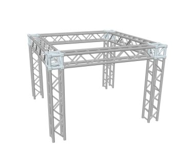 Truss inşaat. Beyaz arka plan üzerinde izole. 3D vektör Hüseyin