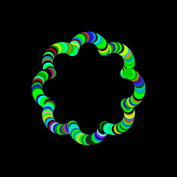 Abstract frame van cirkels. Geïsoleerd op zwarte achtergrond. Vector — Stockvector