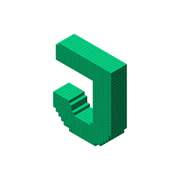 3d pixelated capital letter J. Vector illustration. — Stock Vector