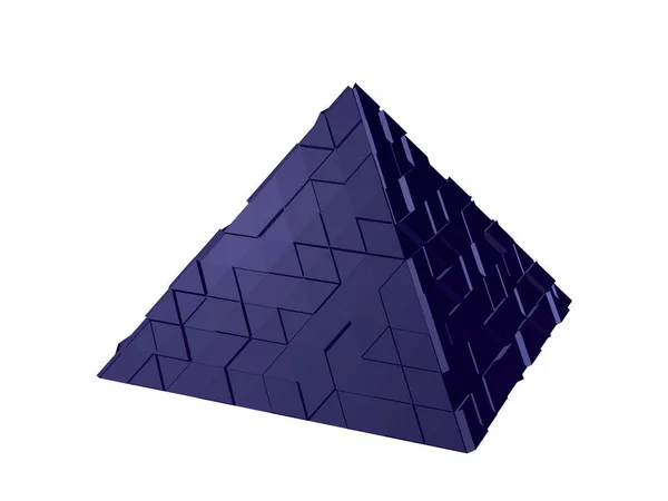 Abstrakt futuristisk Pyramid. Isolerad på vitt. 3D vektor illust — Stock vektor