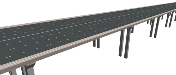Autobahn auf Stützen. 3D-Vektor-Illustration. — Stockvektor