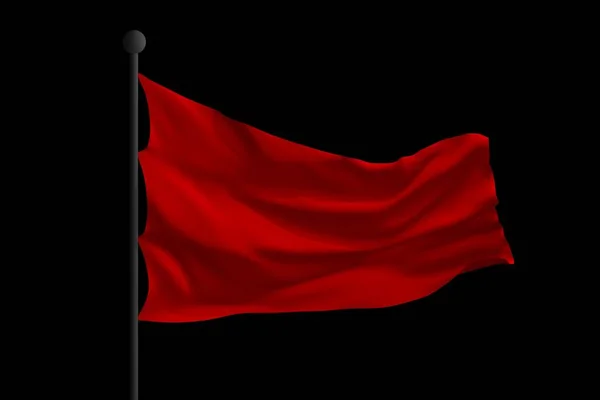 Κενό Κόκκινο Κυματίζει Σημαία Εικόνα Τρισδιάστατης Απεικόνισης — Φωτογραφία Αρχείου