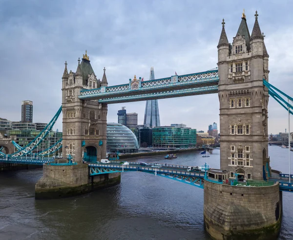Londres Inglaterra Vista Aérea Del Puente Torre Más Emblemático Londres — Foto de Stock