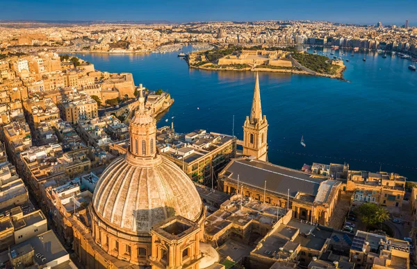 Valletta Malta Flygfoto Över Vår Fru Berget Karmel Kyrka Paul — Stockfoto