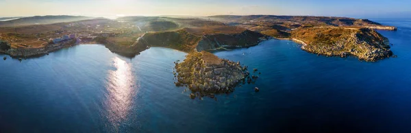 Ghajn Tuffieha Malta Vista Panorâmica Aérea Costa Ghajn Tuffieha Com — Fotografia de Stock