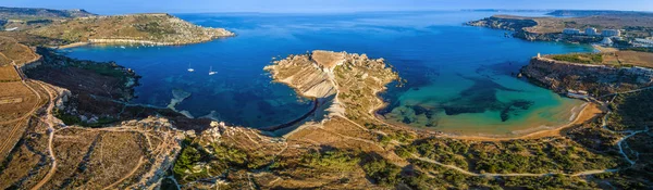 Ghajn Tuffieha Malta Vista Panorámica Aérea Costa Ghajn Tuffieha Con — Foto de Stock