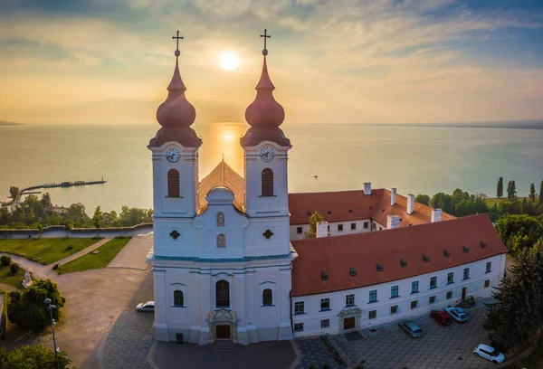 Tihany Hungary Aerial Panoramic View Benedictine Monastery Tihany Tihany Abbey — Stock Photo, Image