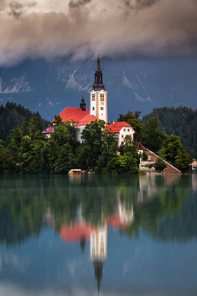 Lago Bled Eslovenia Vista Matutina Del Lago Bled Blejsko Jezero —  Fotos de Stock