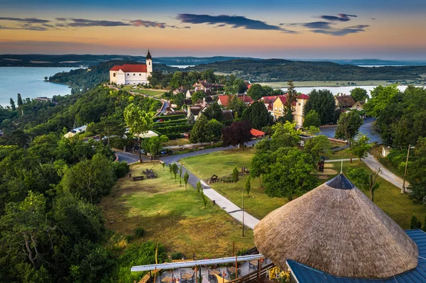 Tihany Hungary Panoramic View Beautiful Village Tihany North Shore Lake — стокове фото