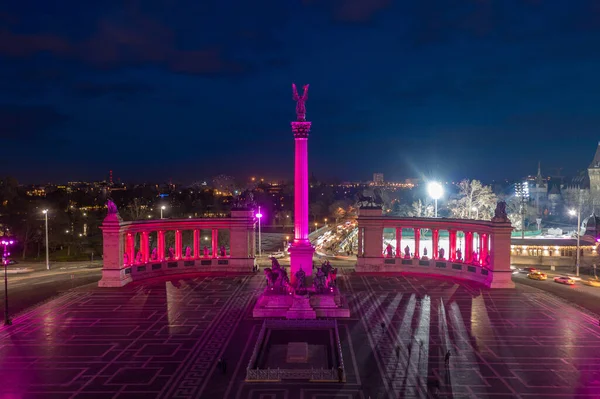 Budapest Magyarország Légi Felvétel Híres Hősök Teréről Hosok Tere Egyedi — Stock Fotó