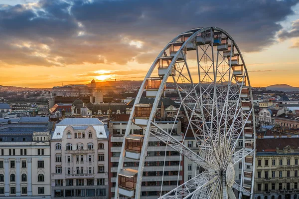 Budapest Ungarn Luftaufnahme Des Berühmten Riesenrads Von Budapest Mit Dem — Stockfoto