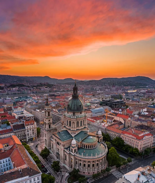 Budapest Magyarország Légköri Panorámás Kilátás Szent István Bazilikára Csodálatos Színes — Stock Fotó