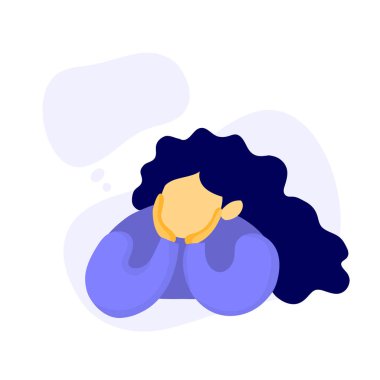 Konuşma balonu düz stil çizim ile genç kız