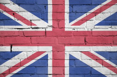 Büyük Britanya bayrağı eski bir tuğla duvara boyalı