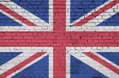 Büyük Britanya bayrağı eski bir tuğla duvara boyalı