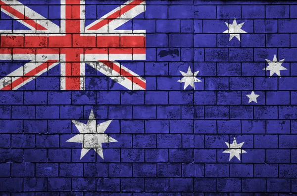 Australia Flag Painted Old Brick Wall — Stock Photo, Image