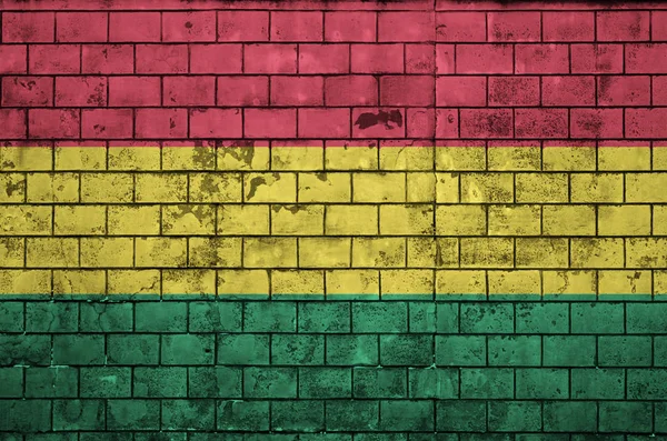 Прапор Болівії Намалював Старий Цегляна Стіна — стокове фото