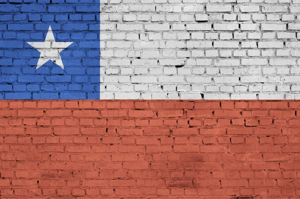 Bandeira Chile Pintada Uma Parede Tijolo Velho — Fotografia de Stock