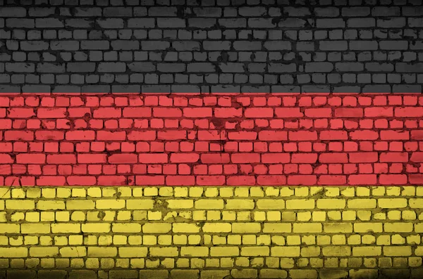 Tyskland Flaggan Målad Gammal Tegelvägg — Stockfoto