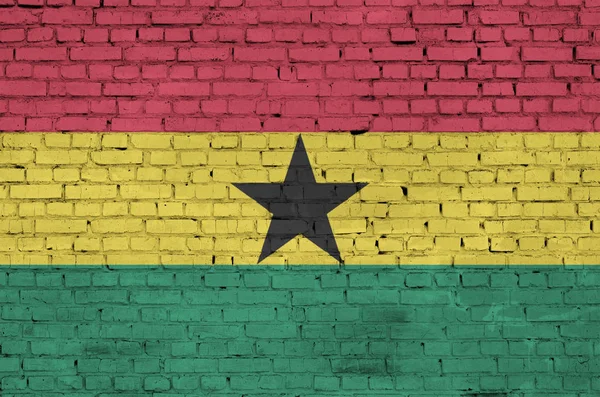 Ghanafahne Auf Eine Alte Ziegelwand Gemalt — Stockfoto