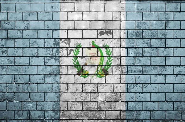 Guatemala Flag Painted Old Brick Wall — Stock Photo