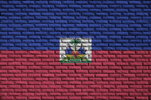 Vlag Van Haïti Geschilderd Een Oude Bakstenen Muur — Stockfoto