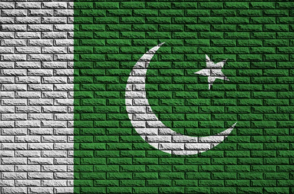 Bandera Pakistán Está Pintado Una Pared Ladrillo Viejo — Foto de Stock