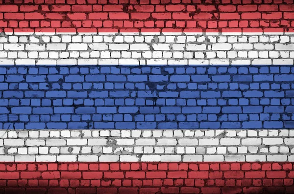 Прапор Таїланду Намальований Старій Цегляній Стіні — стокове фото