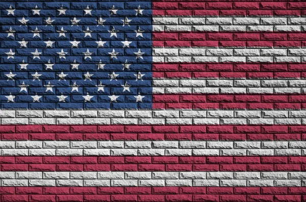 Die Flagge Der Vereinigten Staaten Von Amerika Ist Auf Eine — Stockfoto