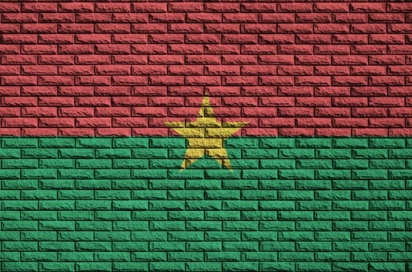 Bandiera Del Burkina Faso Dipinta Vecchio Muro Mattoni — Foto Stock