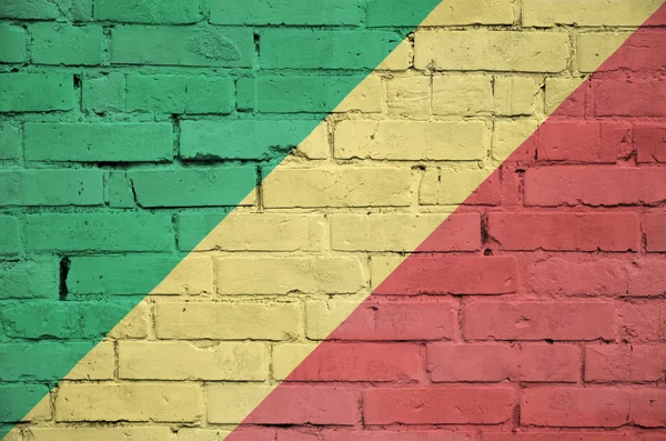 Bandiera Congo Dipinto Vecchio Muro Mattoni — Foto Stock