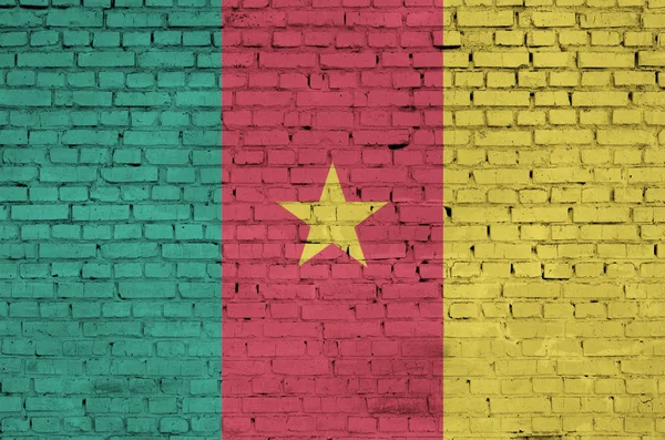 Bandiera Del Camerun Dipinta Vecchio Muro Mattoni — Foto Stock