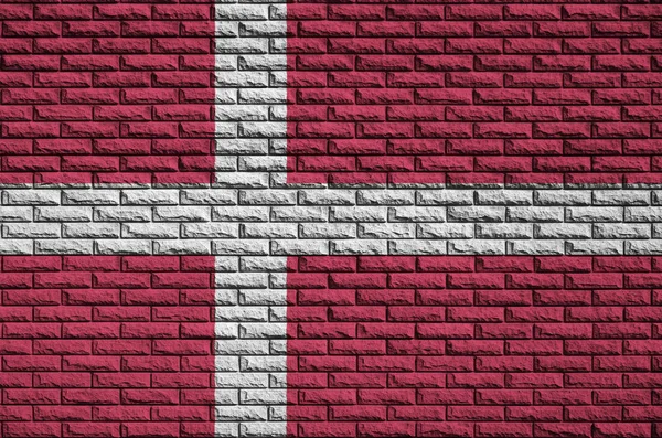 Прапор Данії Намальований Старій Цегляній Стіні — стокове фото