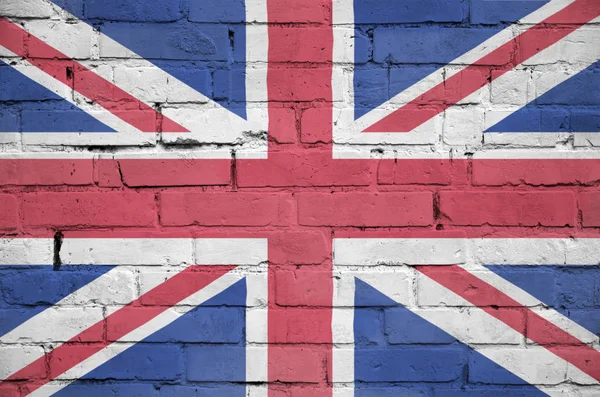 Storbritannien Flagga Målade Gammal Tegelvägg — Stockfoto