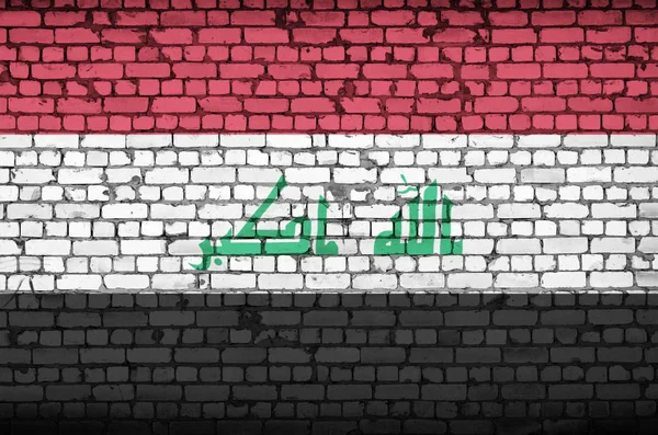 Iraq Flag Painted Old Brick Wall — Stock Photo, Image
