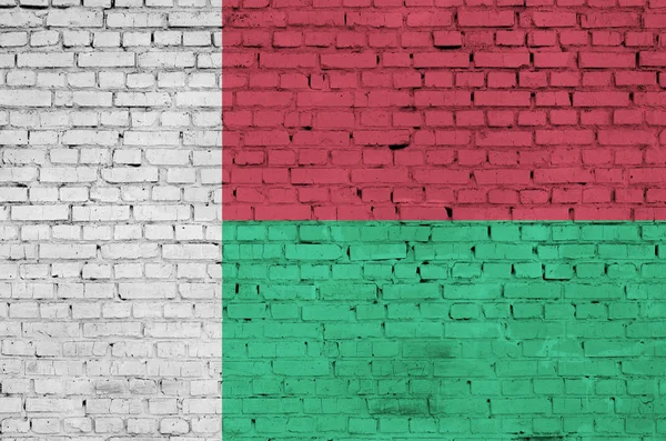 Madagascar Flag Painted Old Brick Wall — Stock Photo, Image