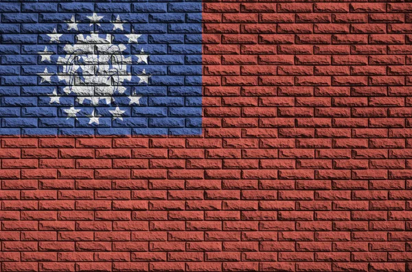 Myanmar Flag Painted Old Brick Wall — Stock Photo, Image
