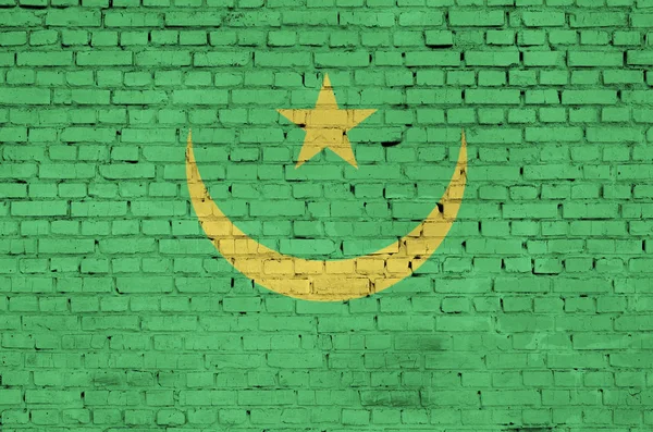 Mauritania Flag Painted Old Brick Wall — Stock Photo, Image